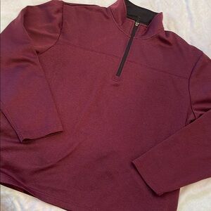 Perry Ellis PGA Tour Men's Burgundy Quarter-Zip Sweater size L